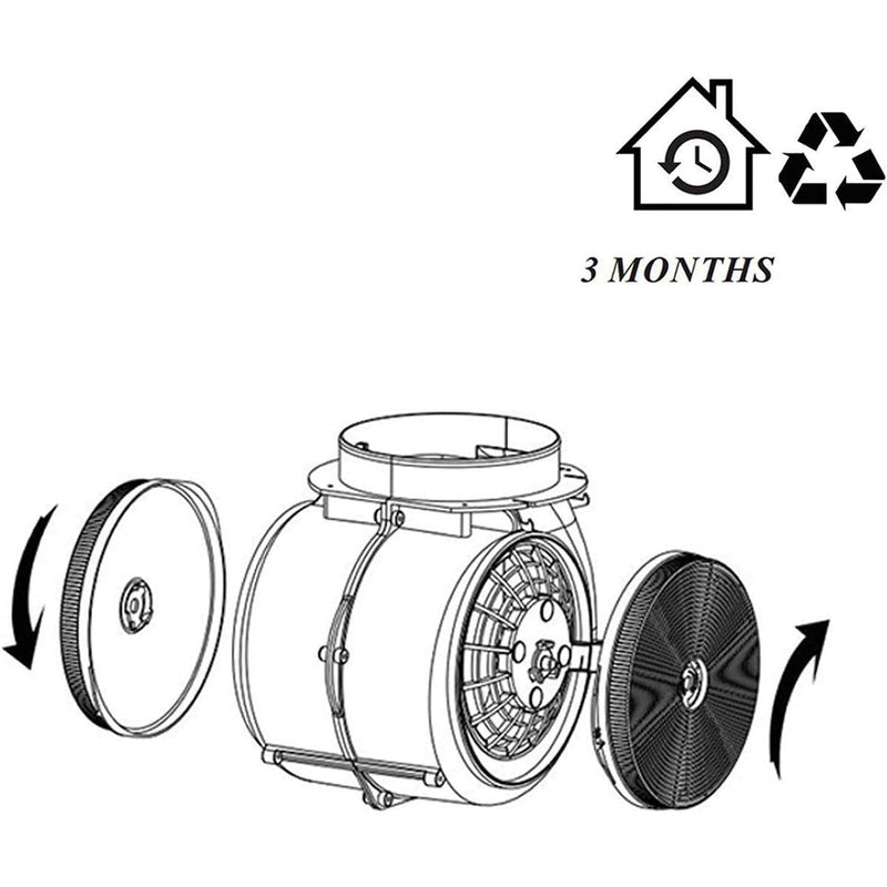 Range Hood Replacement Charcoal Filter (USGDCF-G) for Tieasy 