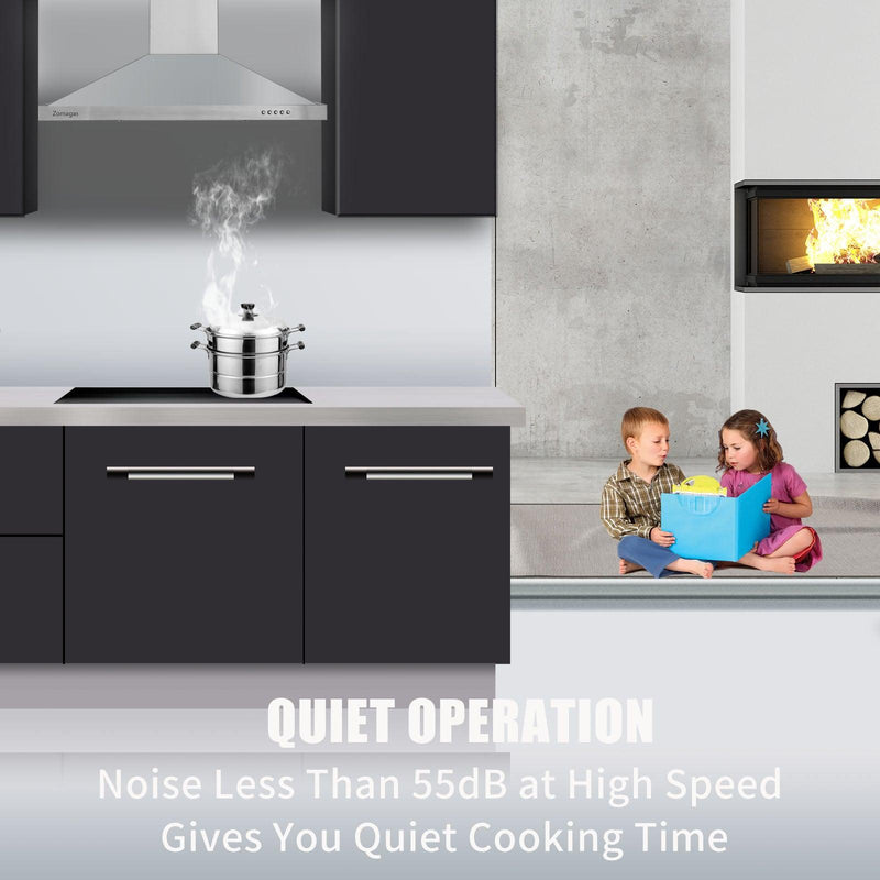 Tieasy 36 Inch Wall Mount Range Hood 3 filters and 2 x 2W LED Lights 