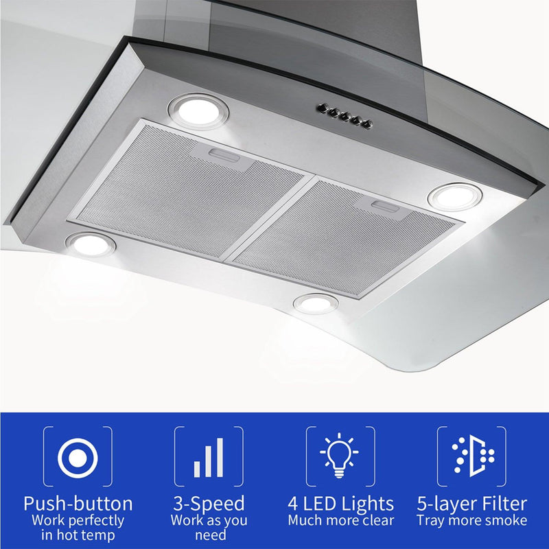 Tieasy Island Range Hood 36 inch Range Hood 700 CFM Permanent Grease Filters
