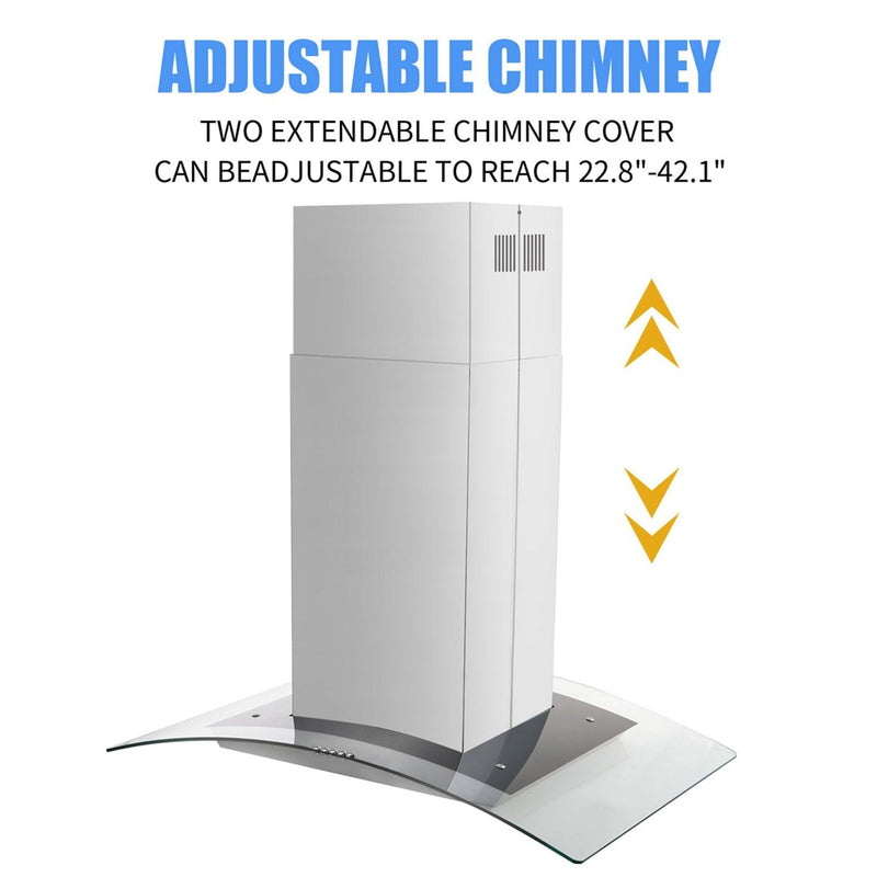 Tieasy Island Range Hood 36 inch Range Hood 700 CFM Permanent Grease Filters