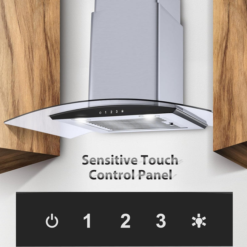 USGD 3375BCK - 30 Inch - 450 CFM With Baffle Filter Touch Control